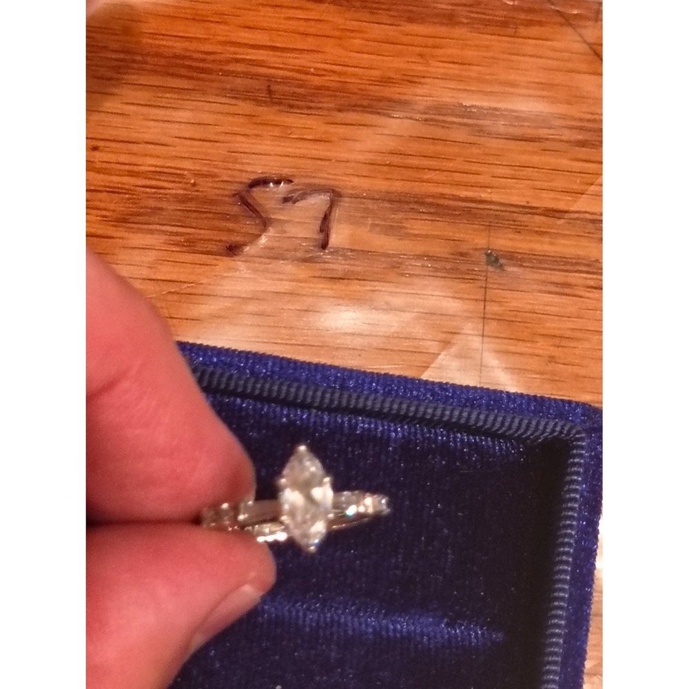 NVC 925 Sterling Silver Marquise Cubic Zirconia Engagement Ring Size 6